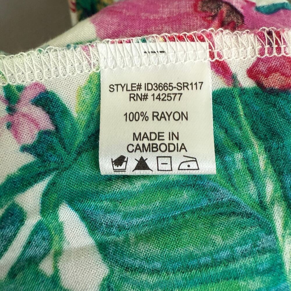IRIS Tropical Floral Mini Dress Rayon Off Shoulder Resortwear Women's Size Small - Picture 6 of 10